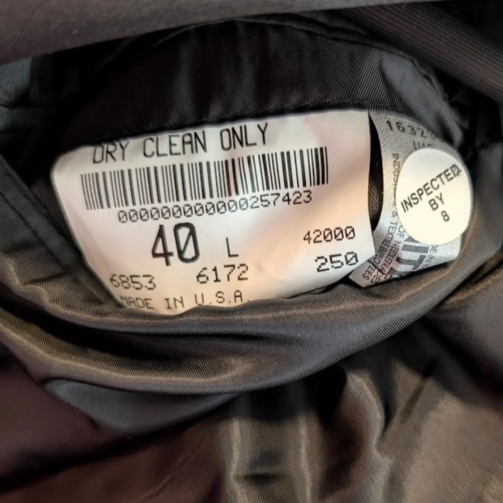 Brooks Brothers Tuxedo Jacket Mens 40L Black Brooks Ease Made in USA